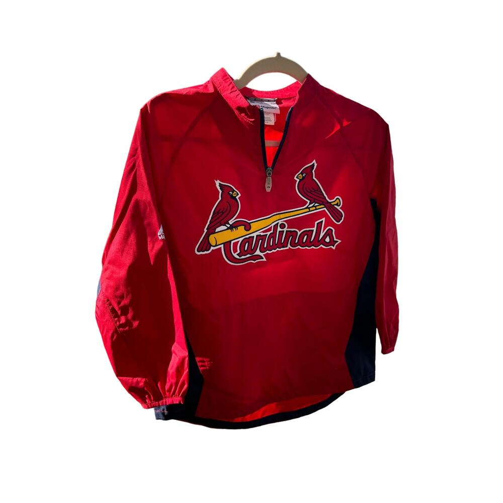 Majestic CARDINALS MLB Small youth authentic 1/4 zip pull over Red light coat